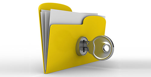 folder with a key locking it