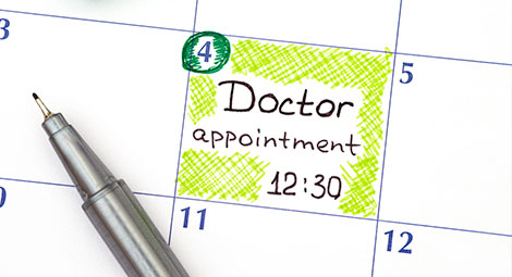 Calendar with Doctors Appointment written in one of the days